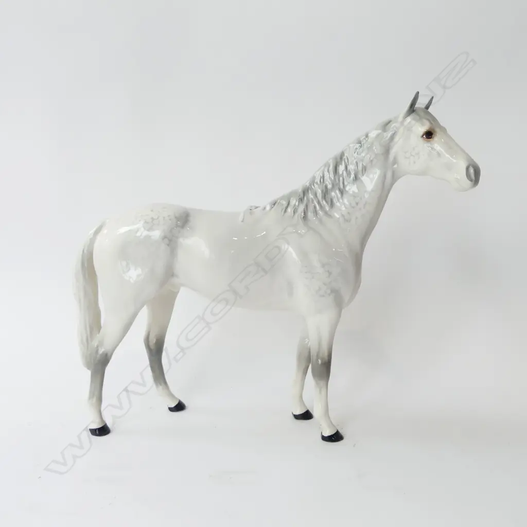 BESWICK LARGE HORSE DAPPLE GREY STALLION H.300MM professionally restored back right leg Image 1++