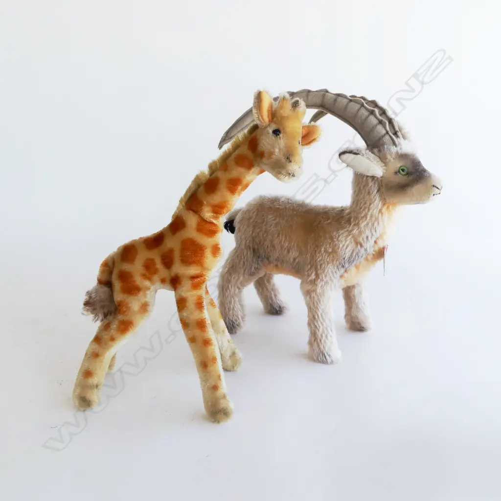 2 VINTAGE STEIFF SOFT TOYS; GIRAFFE & 'ROCKY' Image 1++