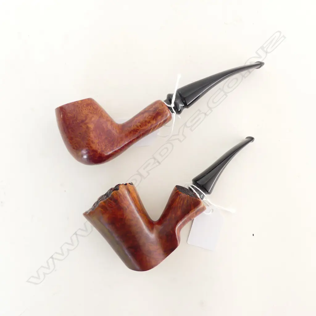 VINTAGE KARL ERIC BRIAR PIPE l.140mm & MFV BRIAR PIPE L.160mm Image 1++