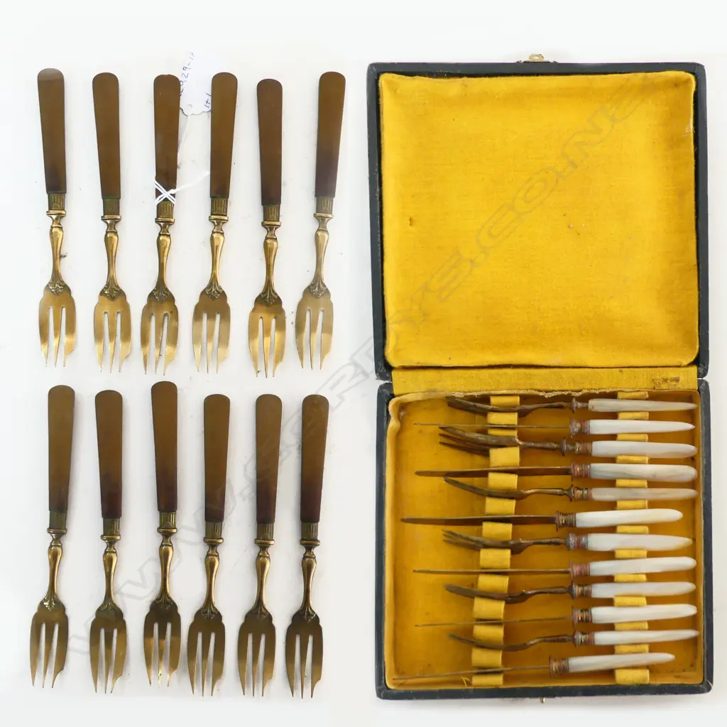 CASED MOP CUTLERY & 12 DESSERT FORKS Image 1++