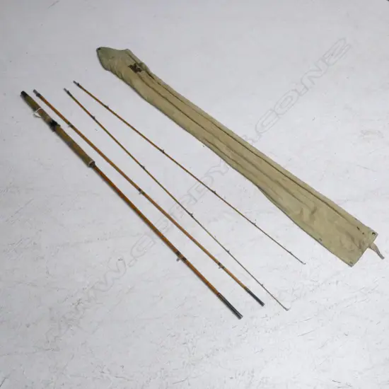 VINTAGE FOUR PIECE SPLIT CANE FRESH WATER ROD 'THE CONNOISSEUR' 