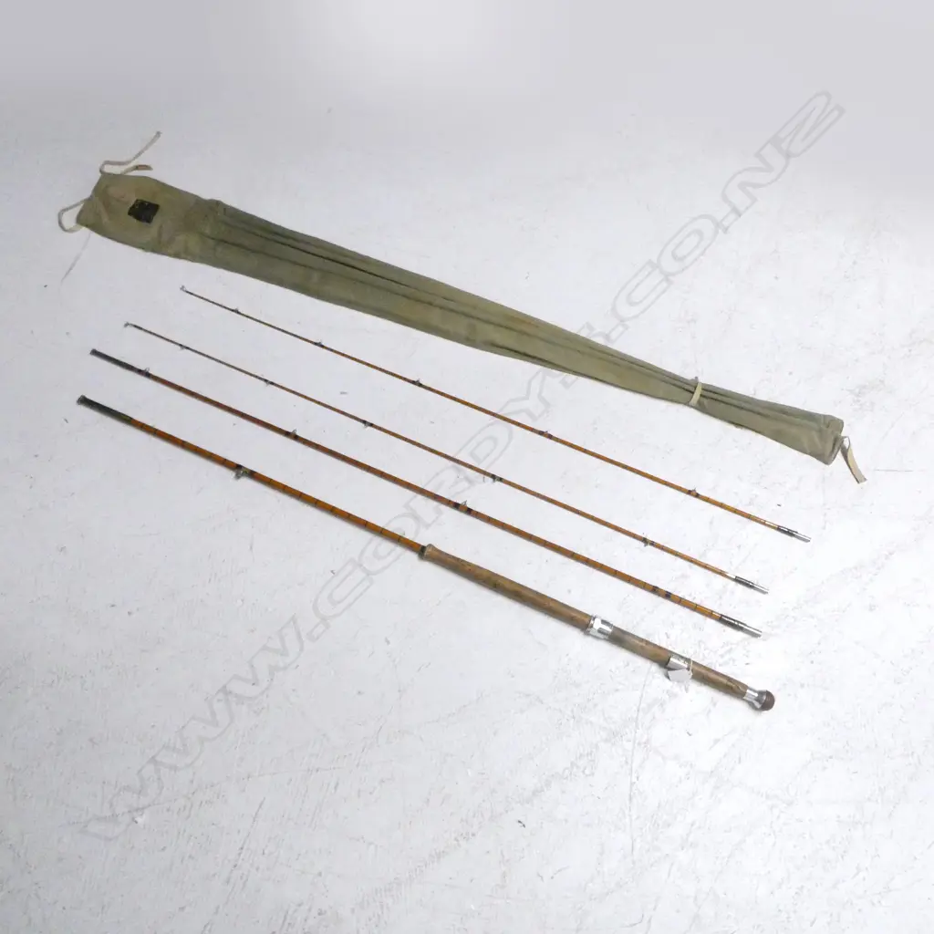 VINTAGE POLOKANA FOURPIECE SPLIT CANE FRESH WATER ROD 'THE WYE'  Image 1++