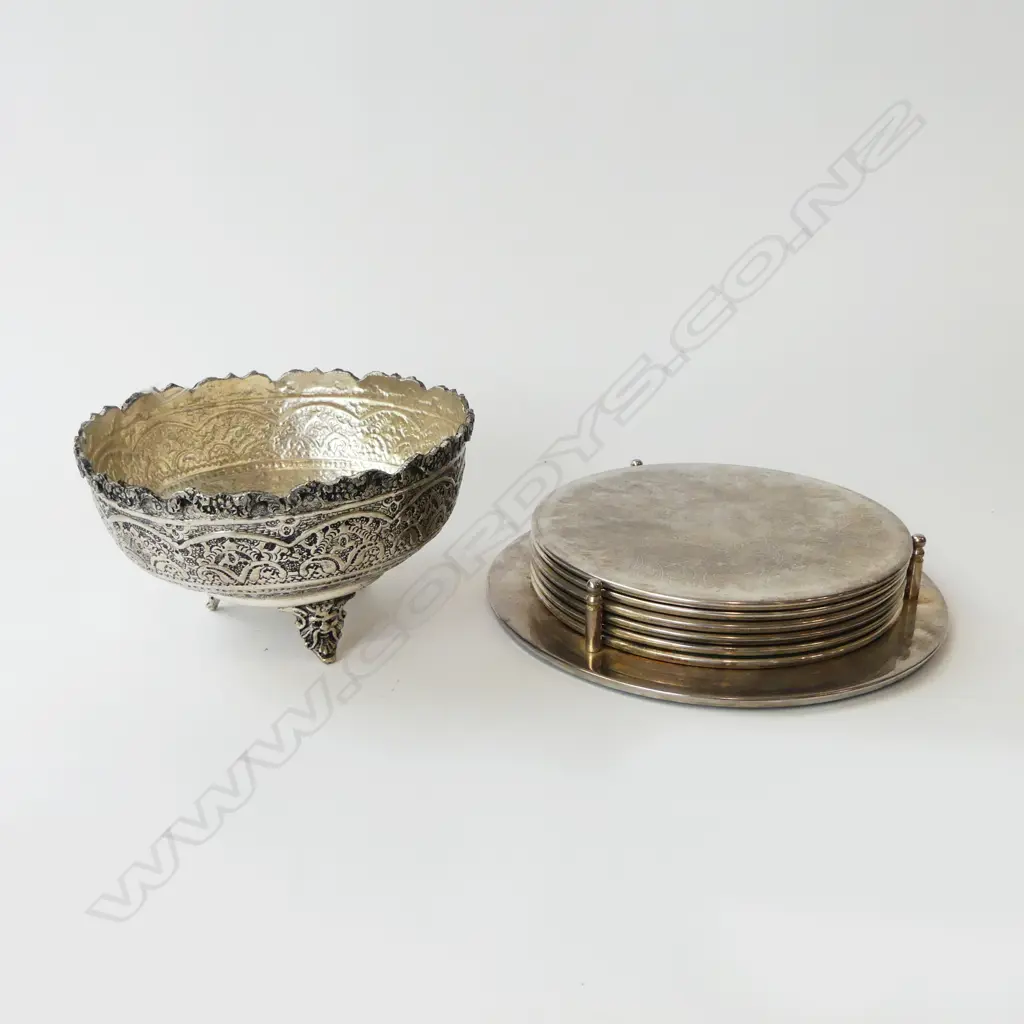 PERSIAN METAL BOWL Dia.190mm w. PLACEMATS Image 1++
