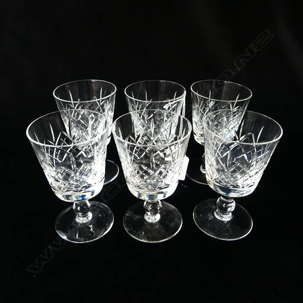 SIX THOS WEBB CRYSTAL SHORT STEM GLASSES Image 1++