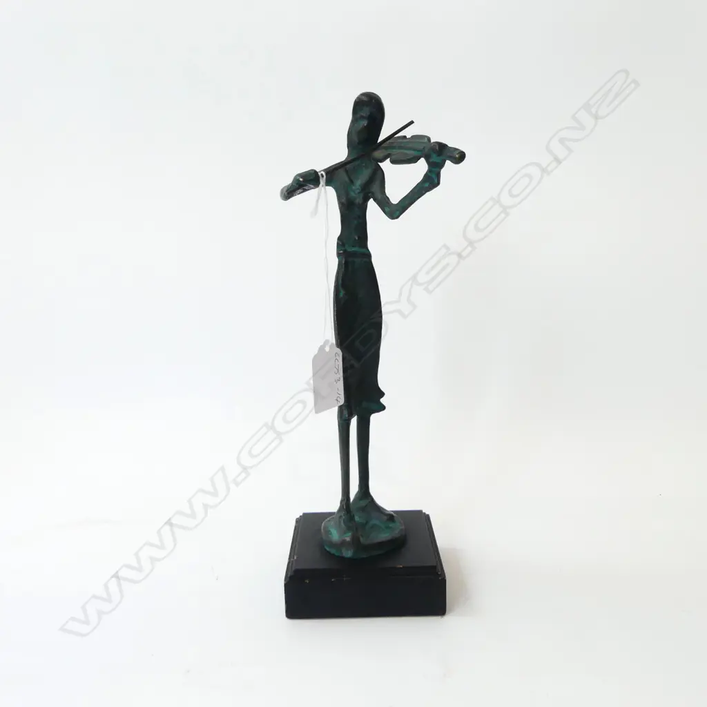 BRONZE VIOLINIST FIGURE H.270mm Image 1++