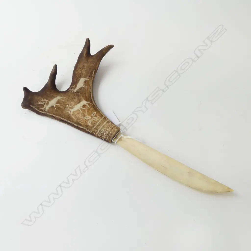 BONE & CARABOU HORN KNIFE L.310mm Image 1++