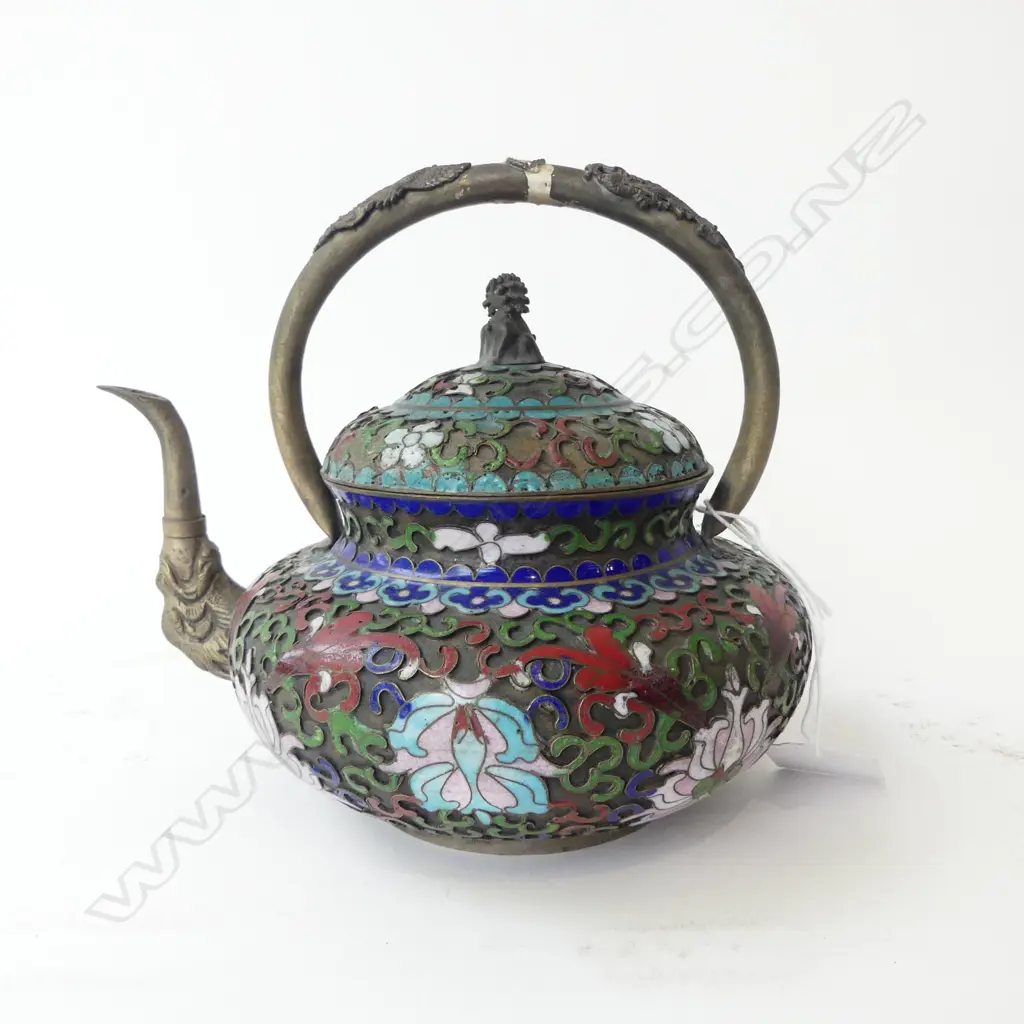 VINTAGE CLOISONNÉ TEAPOT Image 1++