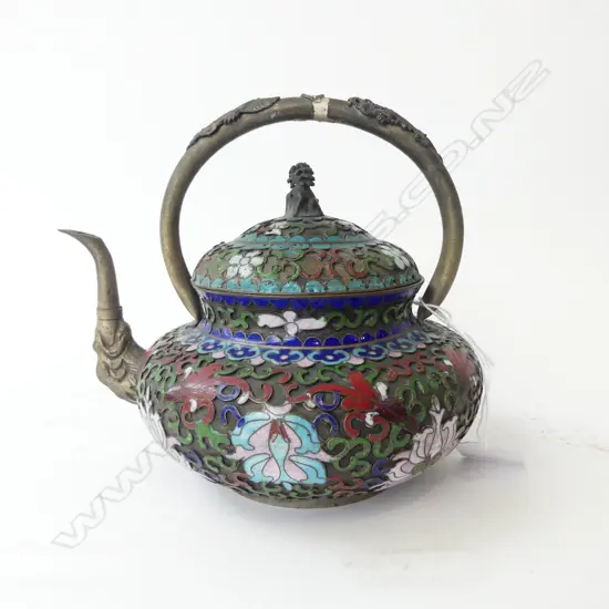 VINTAGE CLOISONNÉ TEAPOT