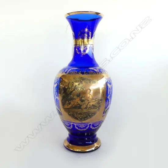 BLUE VENETIAN GLASS VASE H.420mm