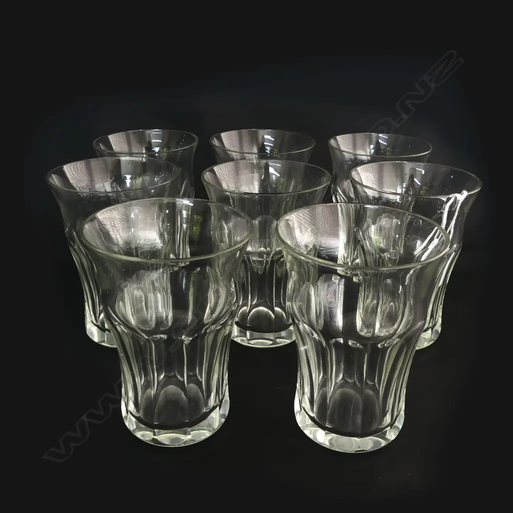 8 VINTAGE DANISH CUT GLASS ALE GLASSES Image 1++