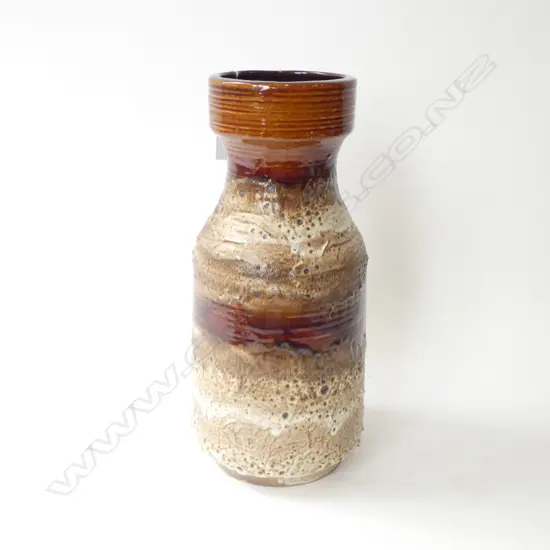 WEST GERMAN TALL VASE labelled Tonnieshof Carstens H.400mm