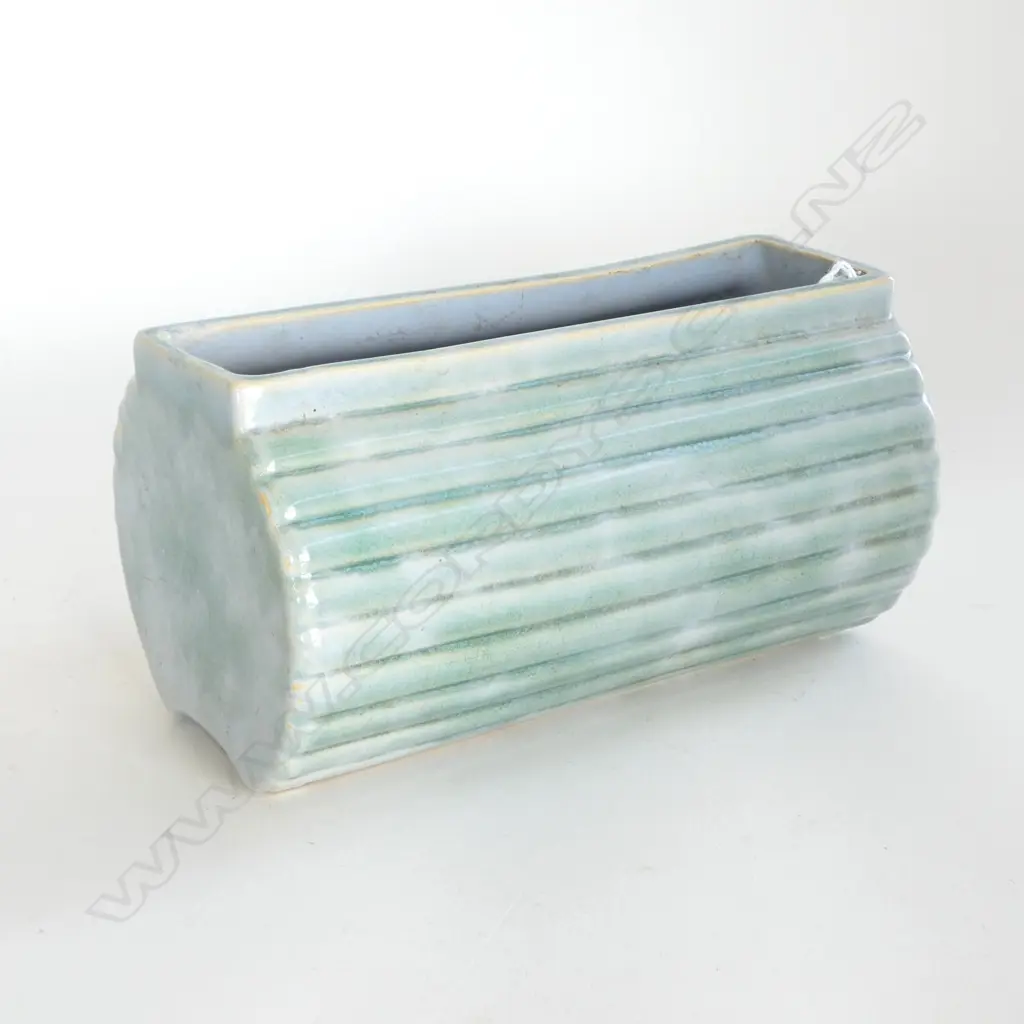 CROWN LYNN AMBRICO BARREL VASE, FROM THE 'SPECIALS DEPT' (fraction incised to base) L.185x100mm Image 1++