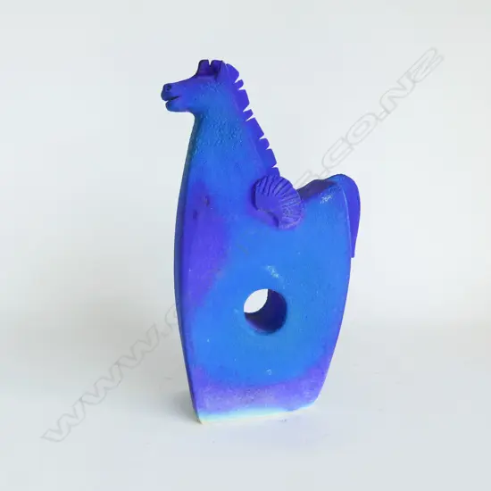 PAUL LIARD SCUPLTED STYLISED BLUE HORSE incised signature to base. H.335mm