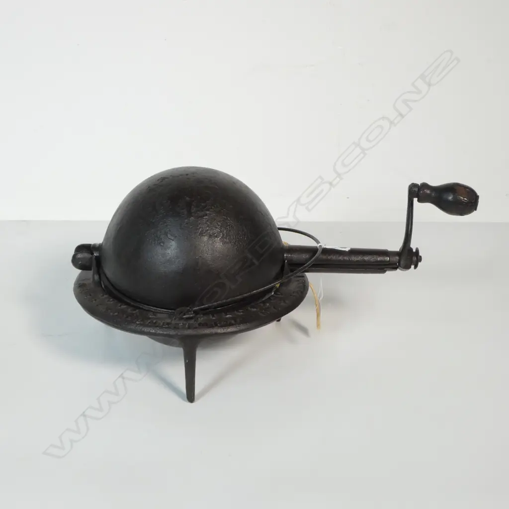 (2355) ANTIQUE 1859 CAST IRON COFFEE ROASTER by ROYS & WOLCOX Co W.380mm Image 1++