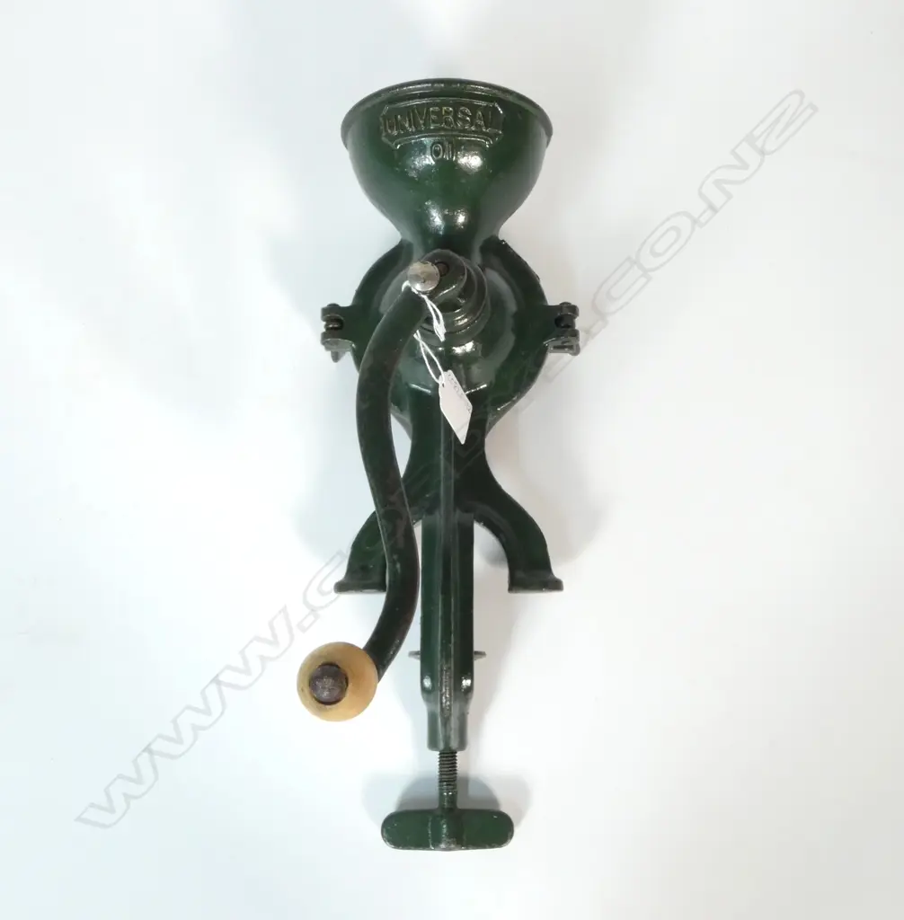 (3485) ANTIQUE CAST IRON UNIVERSAL '01' TABLETOP COFFEE GRINDER H.360mm Image 1++