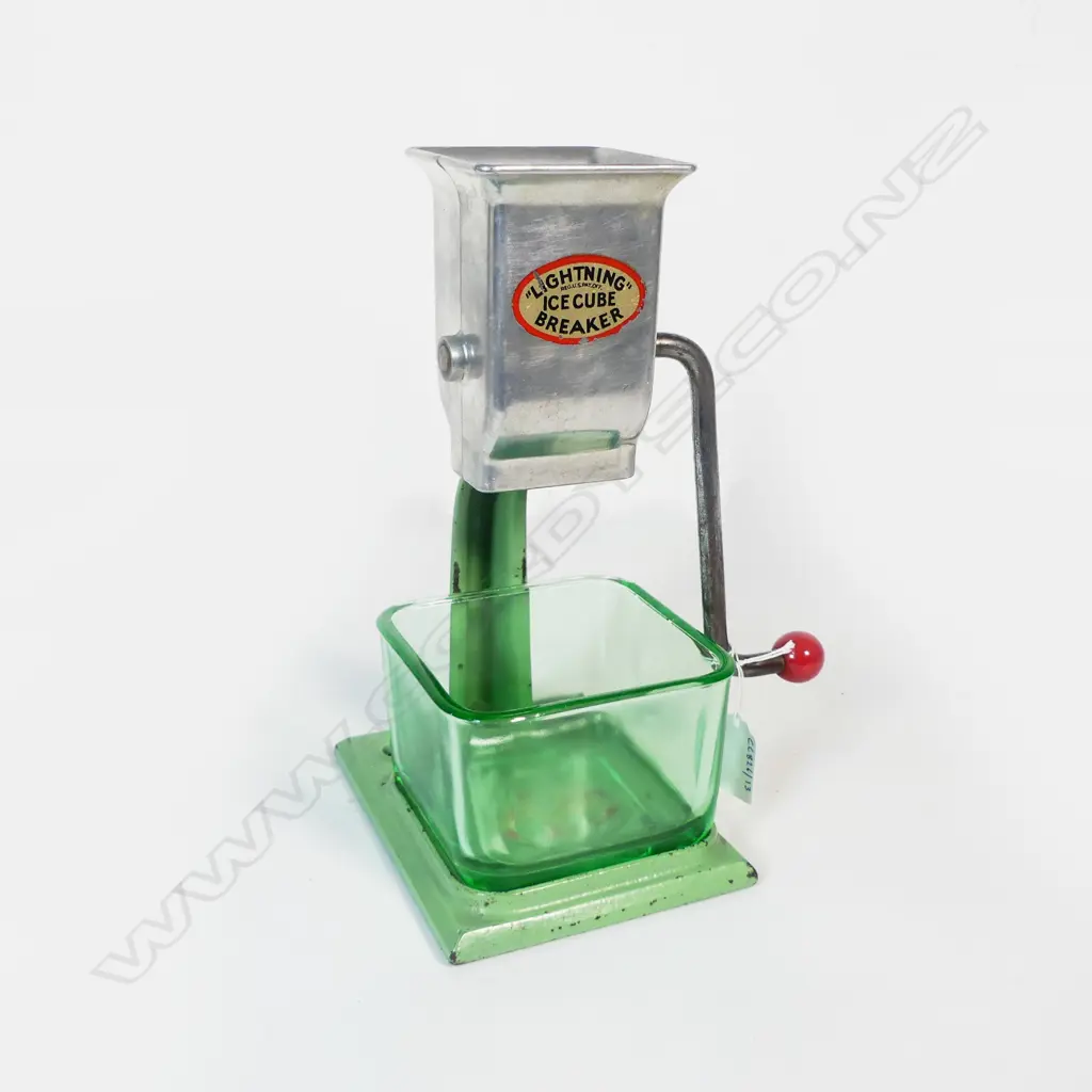 2365 VINTAGE LIGHTNING ICE CUBE BREAKER  CAST IRON ALUMINIUM & GLASS H265MM Image 1++