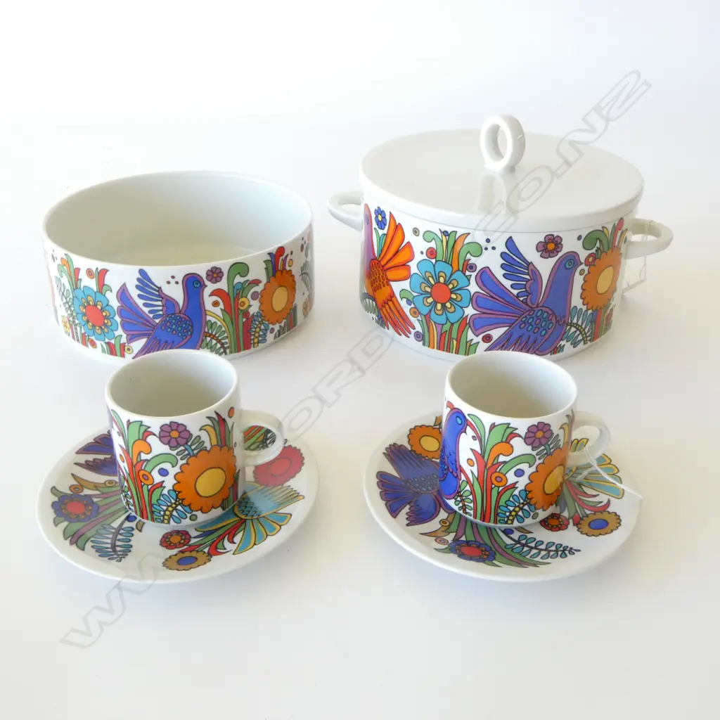 COLLECTION VILLEROY & BOCH ACAPULCO; LG LIDDED SERVING DISH, SALAD BOWL, Dia.200mm & PR DUOS Image 1++