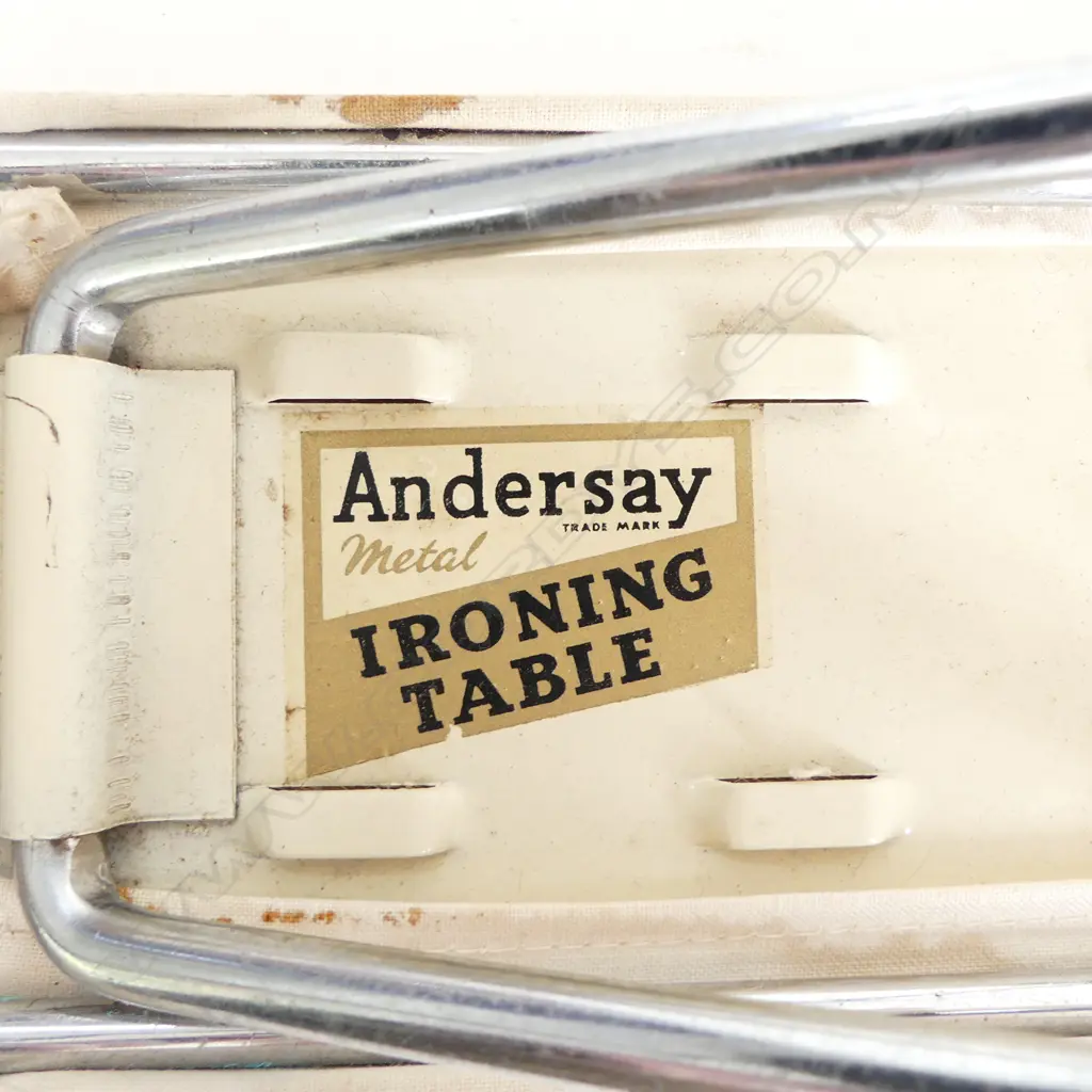 ANDERSAY VINTAGE MINI 'IRONING TABLE' FOR IRONING SLEEVES AND LACE folding base. Labelled. L470mm. Image 1++