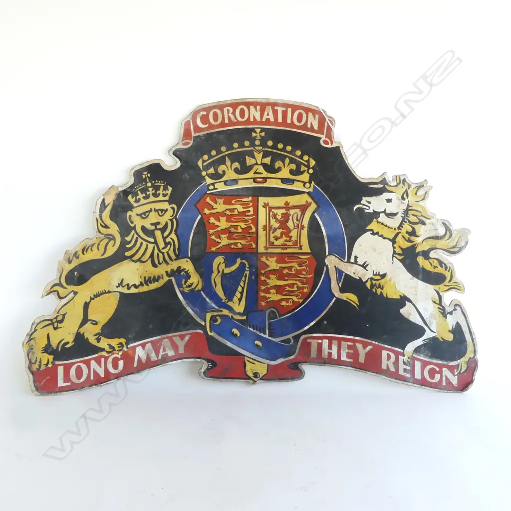 CORONATION CUT OUT SIGN 'LONG MAY THEY REIGN' 480x740mm Image 1++
