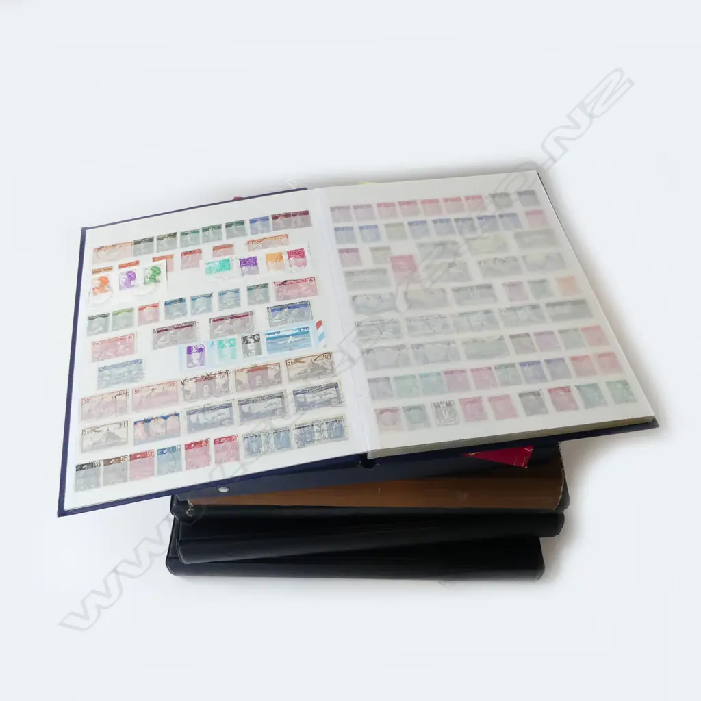 3 STAMP ALBUMS, 3 FIRST DAY COVER ALBUMS, BOUND 1960s BOYS MAGAZINE Image 1++