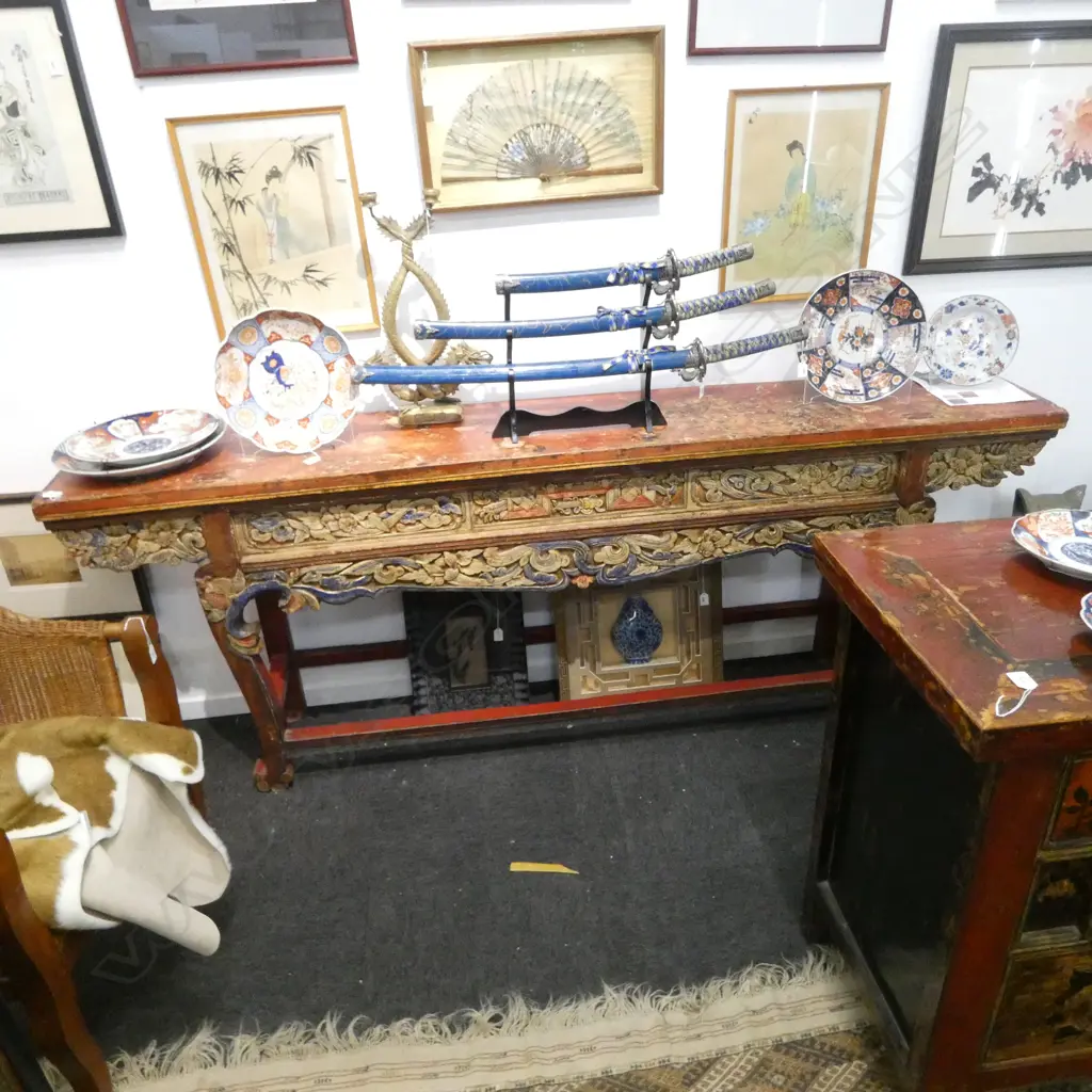 DISTRESSED OLD CHINESE ALTAR TABLE 2280x370x870mm (PURCHASE RECIEPT STATES 1700s SHANGXI PROVINCE) Image 1++
