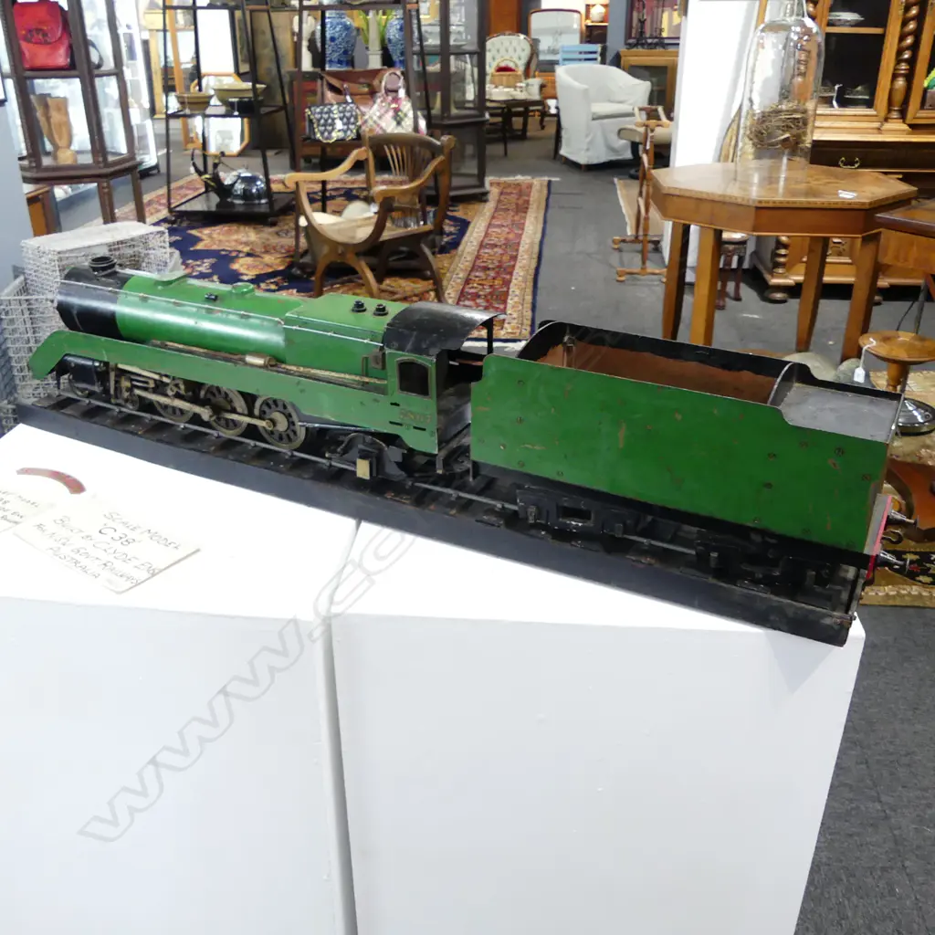 OLD MODEL TRAIN L.635mm & TENDER L.430mm 'C38' BY CLYDE ENG. FOR NSW GOVT. RAILWAYS 1942-43. some faults Image 1++