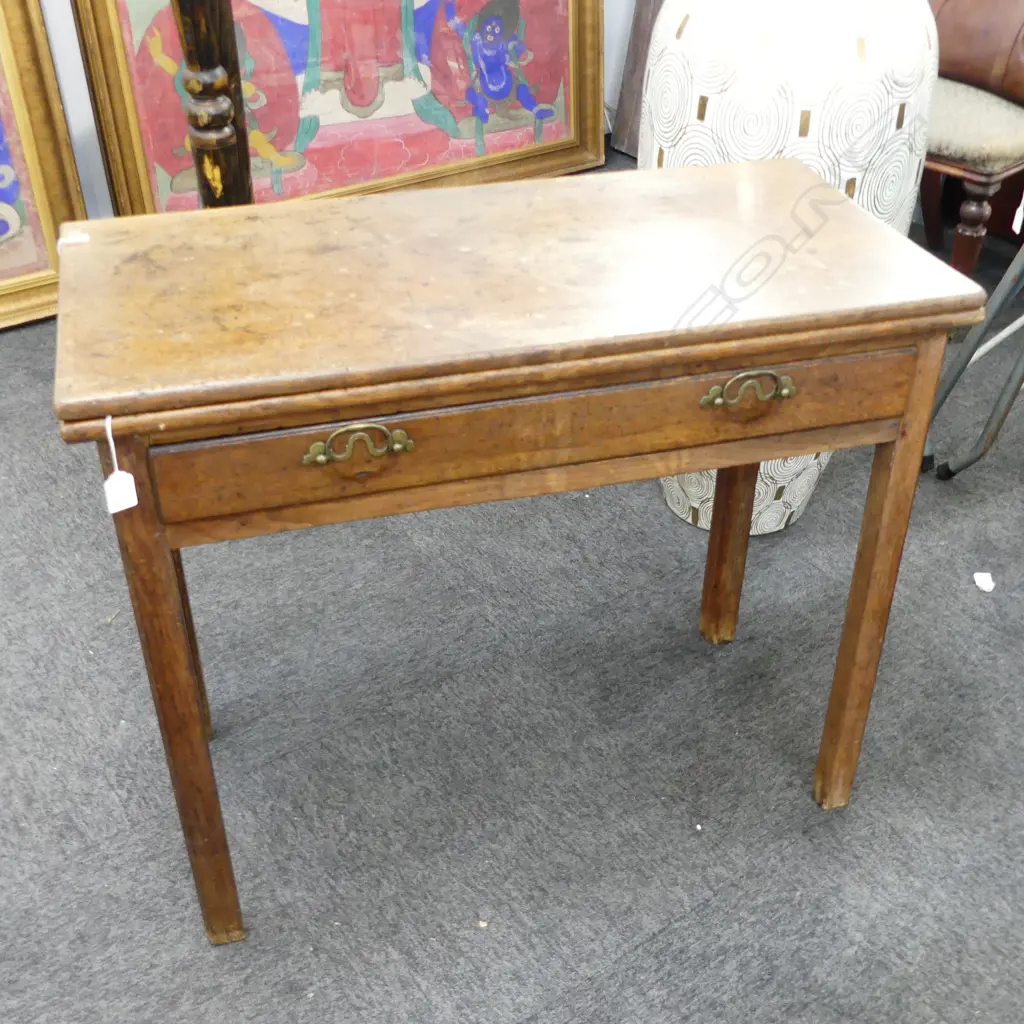GEORGIAN OAK FOLDING SUPPER TABLE 850x410x700mm MARKED TO TOP Image 1++