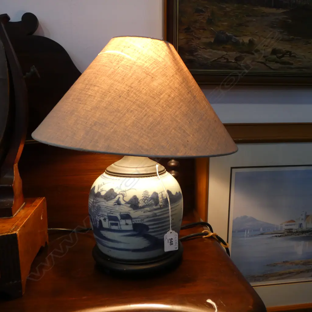 PR B/W GINGER JAR LAMPS H.380mm Image 1++