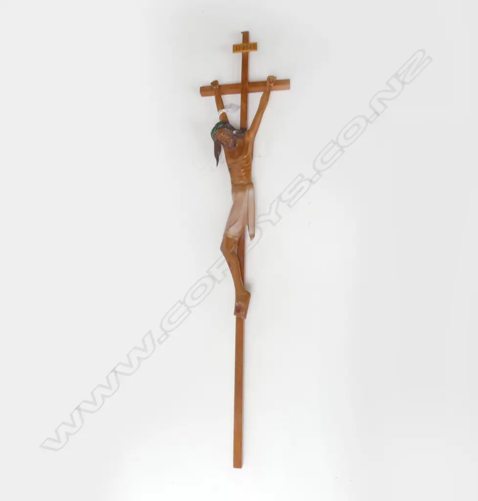 VINTAGE WOODEN CRUCIFIX H.810mm Image 1++