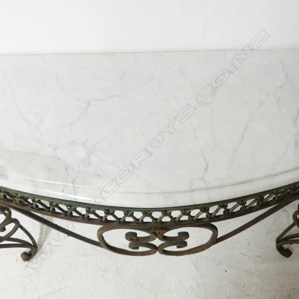 MARBLE TOPPED METAL CONSOLE 1260x370x770mm Image 1++
