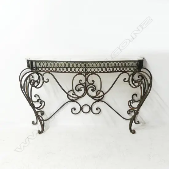 MARBLE TOPPED METAL CONSOLE 1260x370x770mm