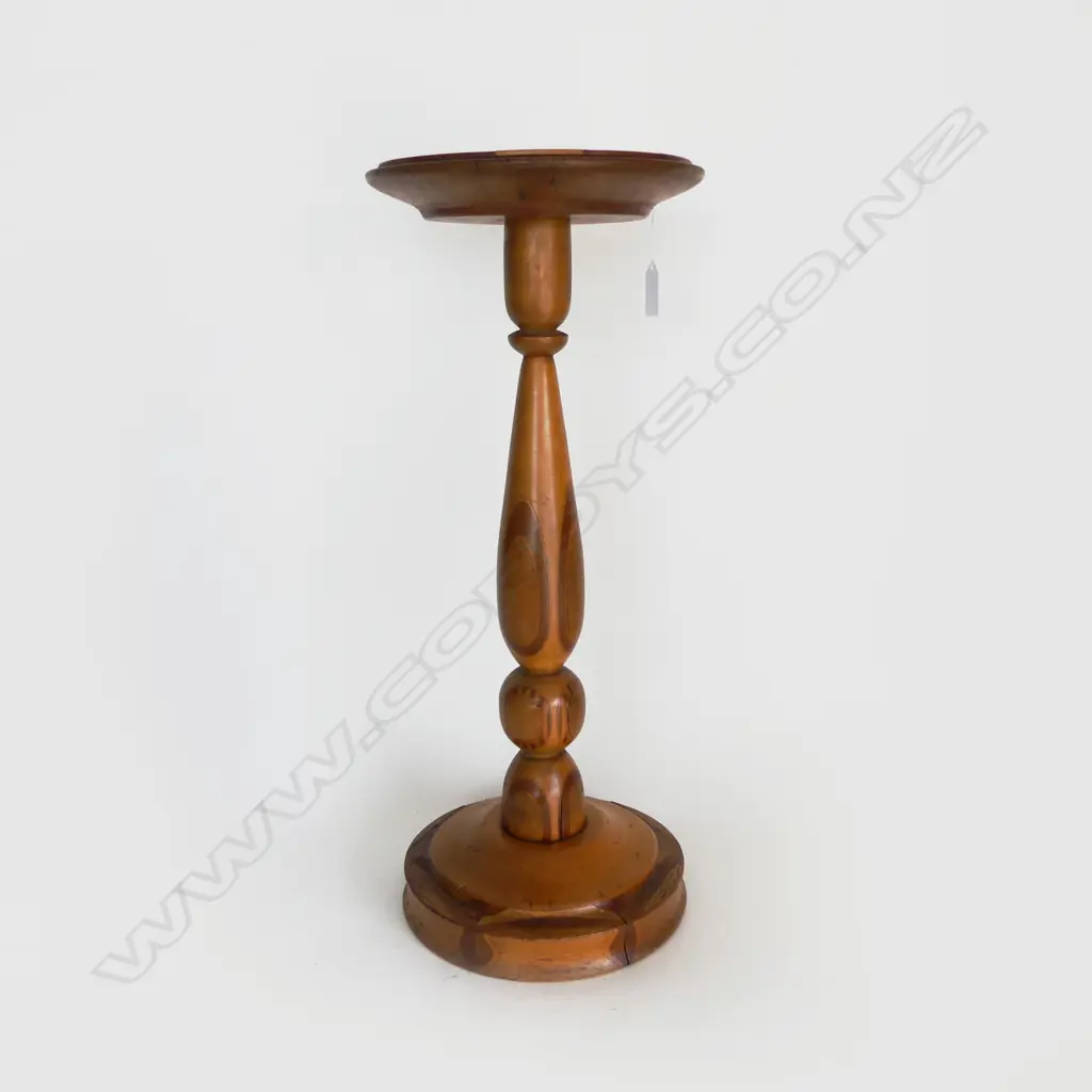 VINTAGE NZ WOODS & POKER WORK WOODEN STAND, 500mm Image 1++