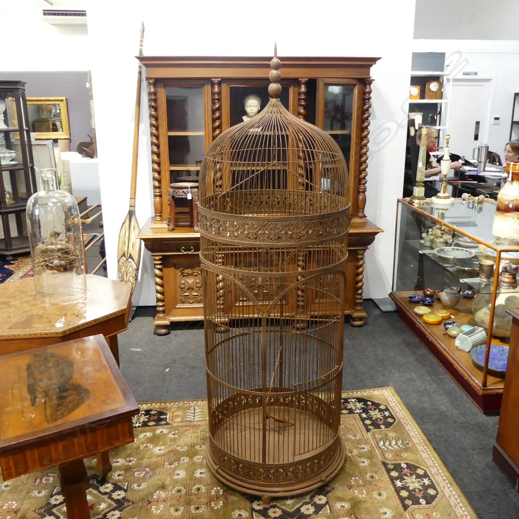 LARGE DECORATIVE METAL BIRD CAGE H.1800mm Image 1++