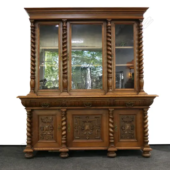 A 19thC Continental oak sideboard,