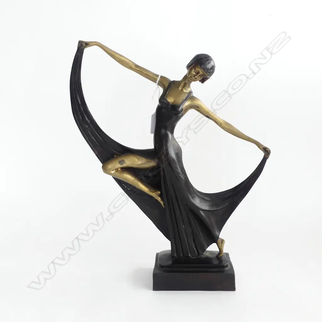 (25611) ART DECO STYLE BRONZE LADY DANCER SCULPTURE H.375mm Image 1++
