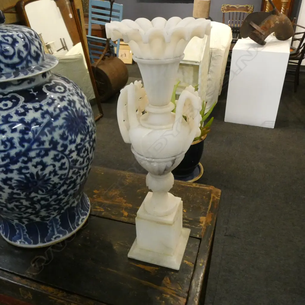 PR ALABASTER URNS, REPAIRS H.520mm Image 1++