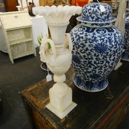 PR ALABASTER URNS, REPAIRS H.520mm