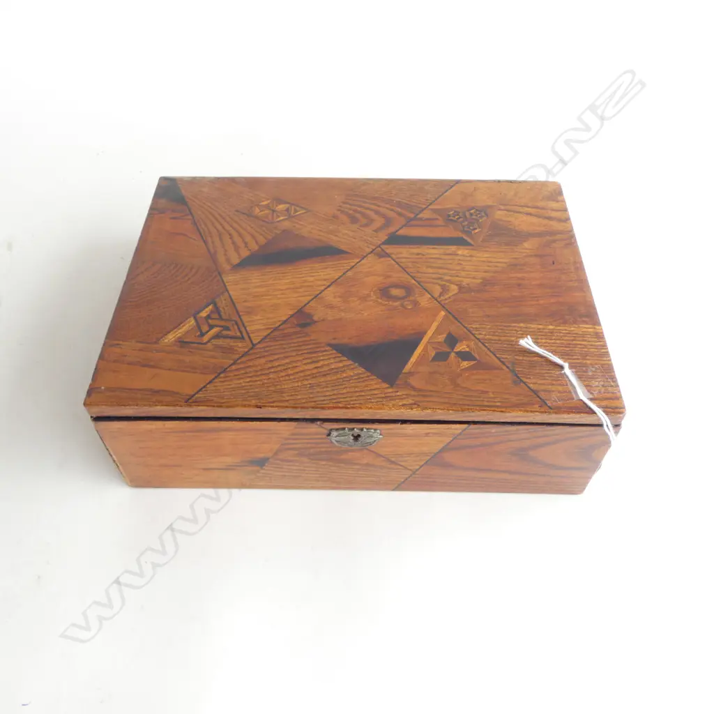 VINTAGE JAPANESE WOODEN WRITING SLOPE BOX W.245mm Image 1++