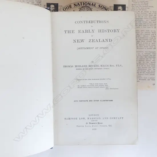 CONTRIBUTIONS TO THE EARLY HISTORY OF NEW ZEALAND By Dr. HOCKEN, DATED 1898