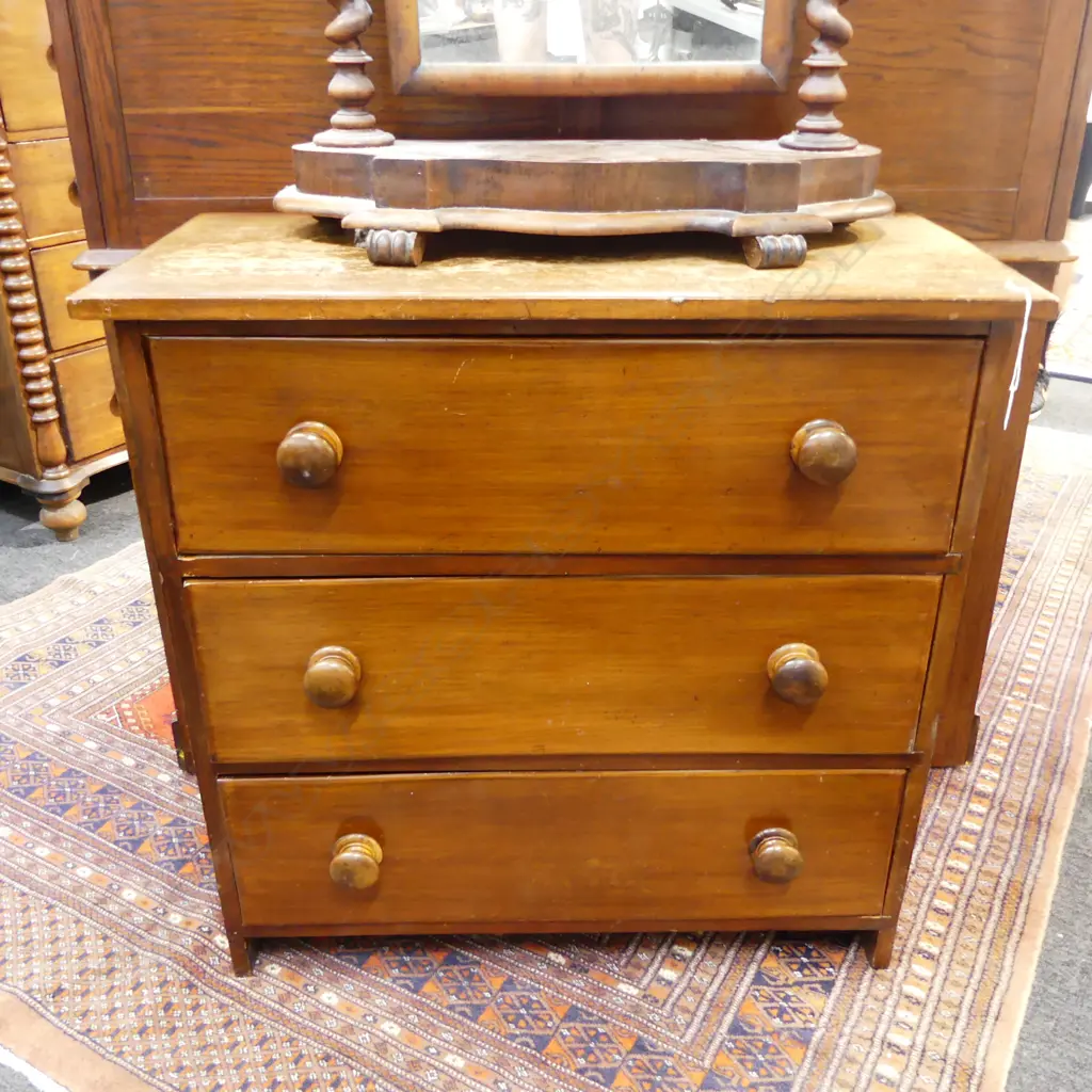 3 DRAWER CHEST (MARKED) 840x390x840mm Image 1++