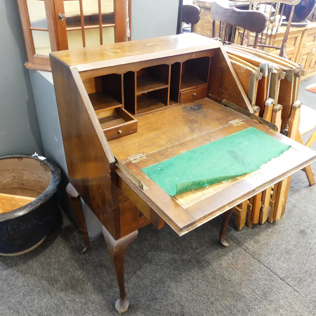 MAHOGANNY DROP FRONT BUREAU 610x370x930mm (MARKED) Image 1++