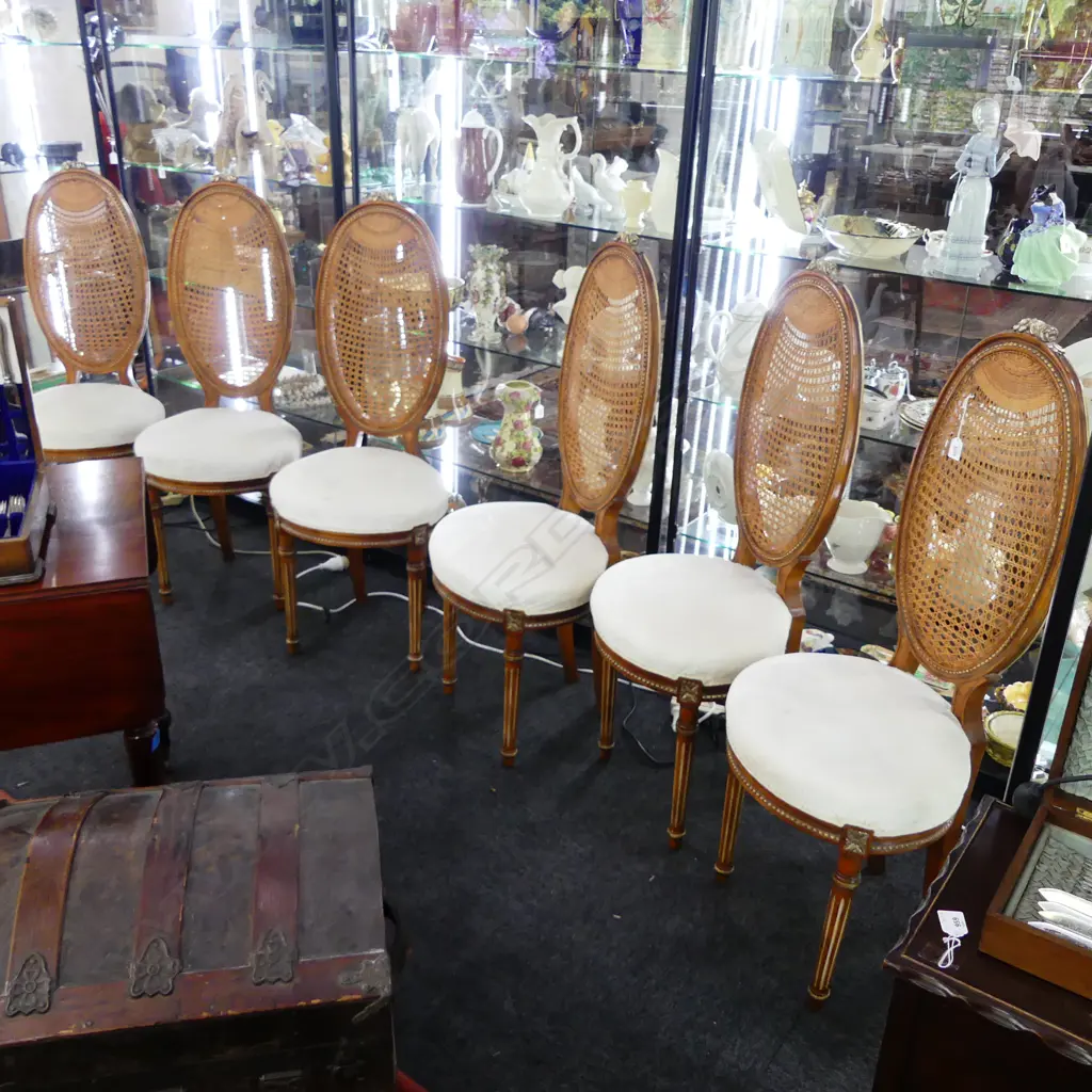 6 CORNELIO CAPPELLINI RATTAN BACKED DINING CHAIRS  Image 1++