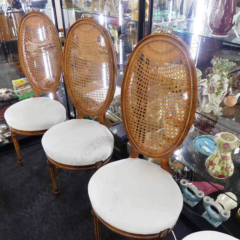 6 CORNELIO CAPPELLINI RATTAN BACKED DINING CHAIRS  Image 1++
