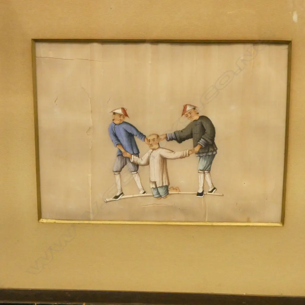 3 VINTAGE JAPANESE TORTURE DRAWINGS 290x310mm Image 1++