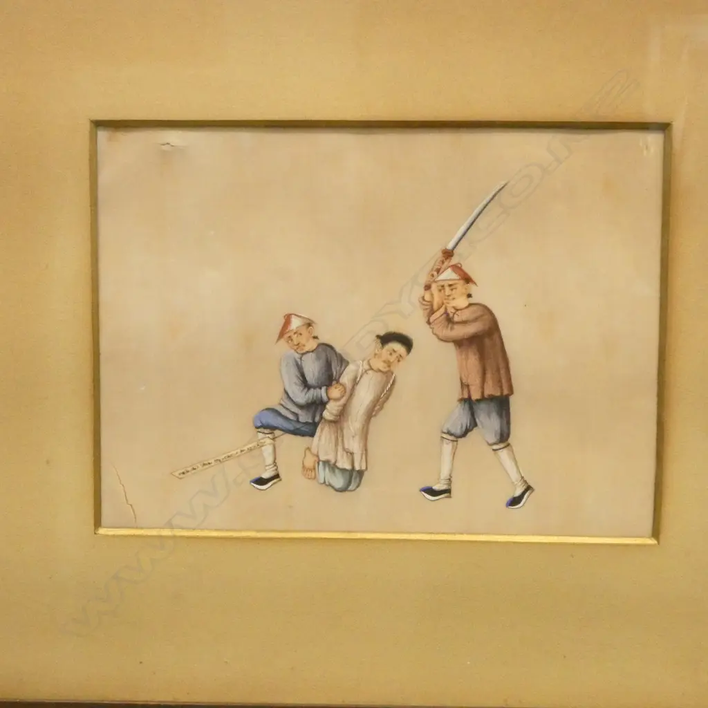 3 VINTAGE JAPANESE TORTURE DRAWINGS 290x310mm Image 1++