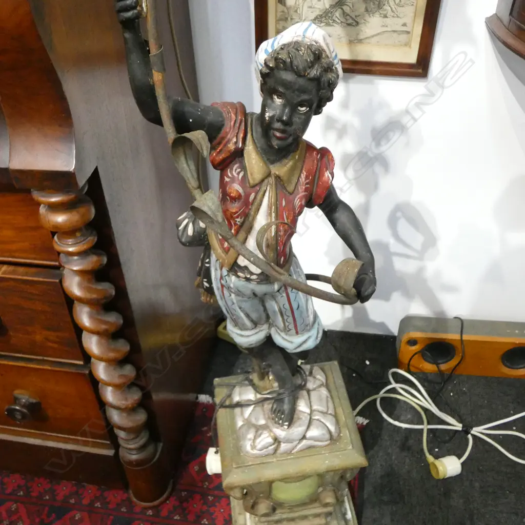 VINTAGE BLACKAMOORE FLOOR LAMP H.1500mm  (REQUIRES REWIRING) Image 1++