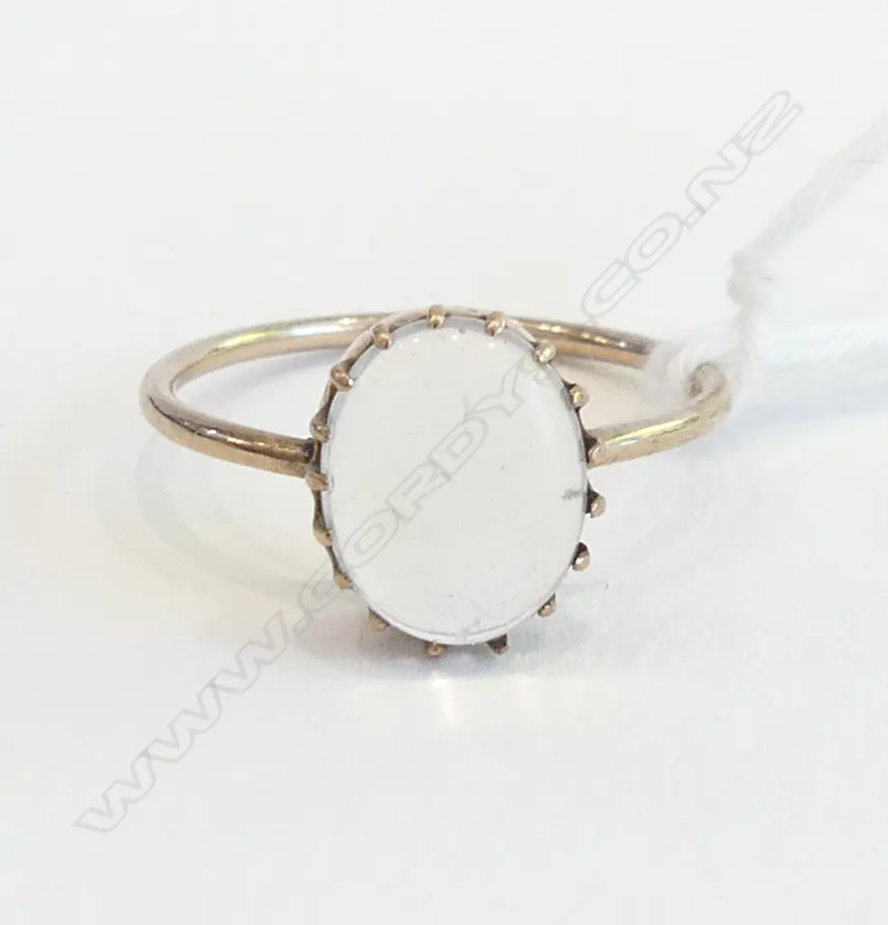 14CT (tested) MOONSTONE RING 1.6 GM SIZE P Image 1++