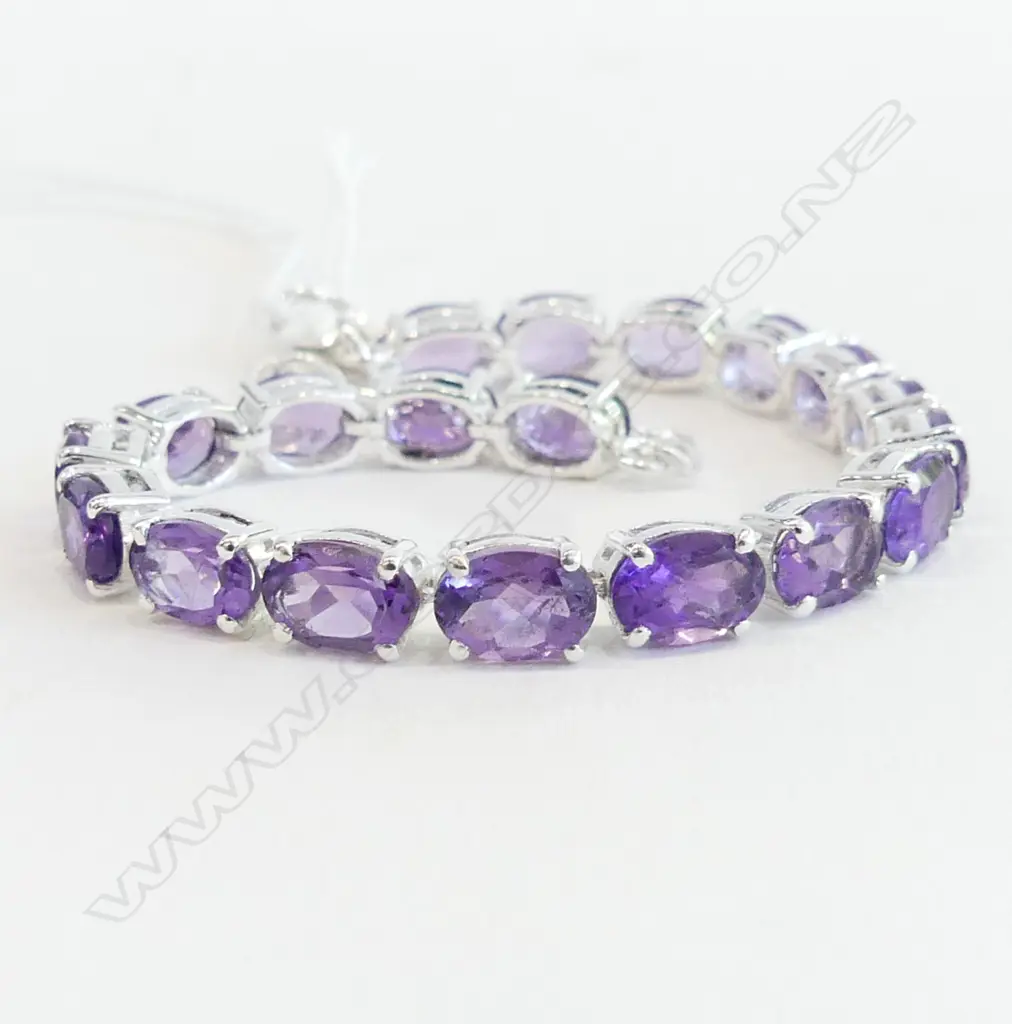 STG & AMETHYST TENNIS BRACELET Image 1++
