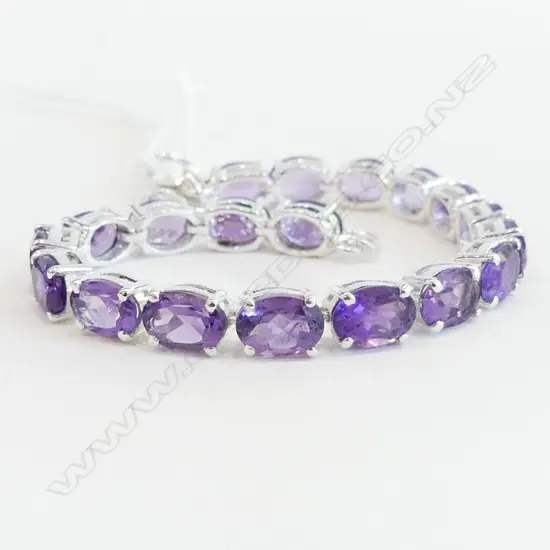 STG & AMETHYST TENNIS BRACELET