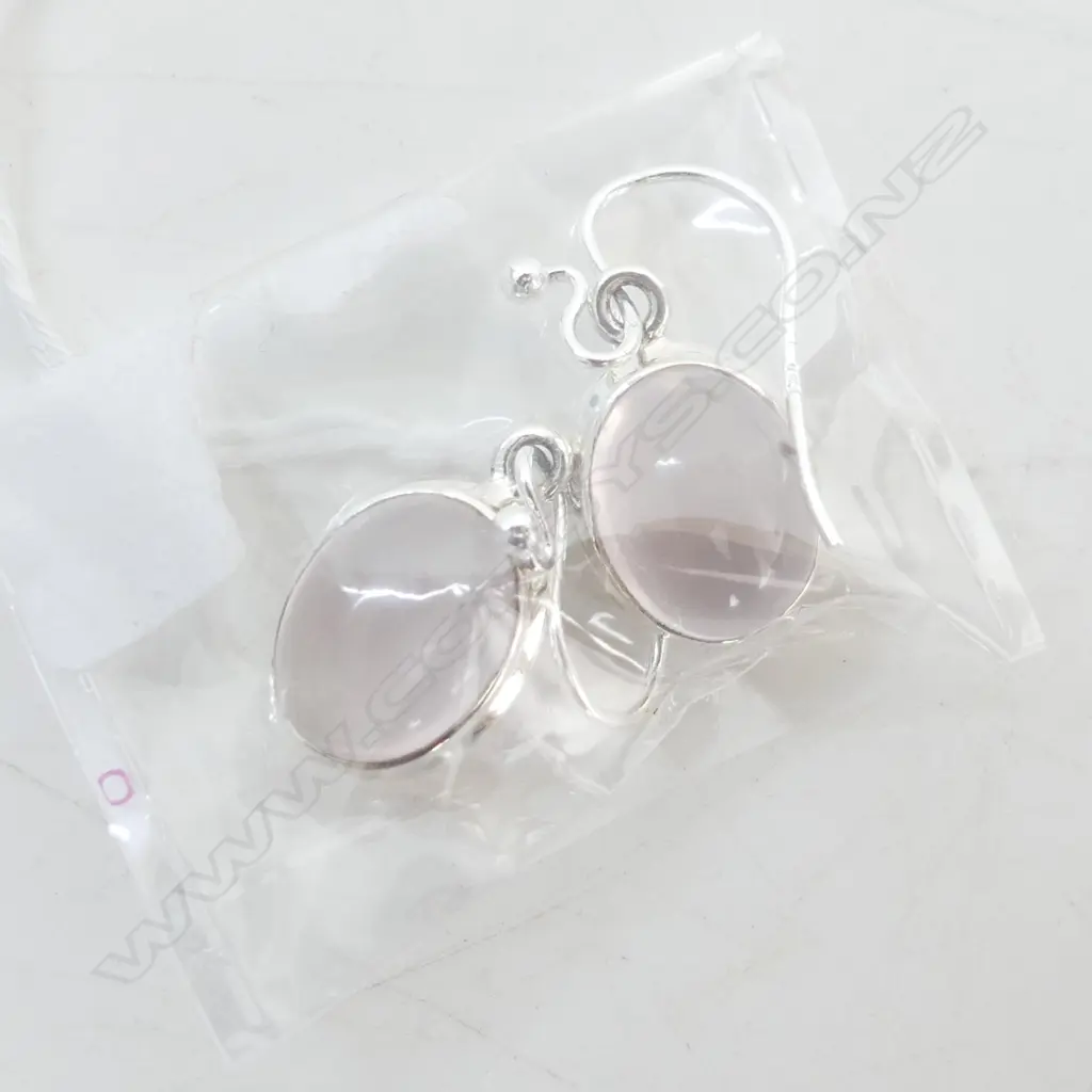 STG & ROSE QUARTZ EARRINGS Image 1++